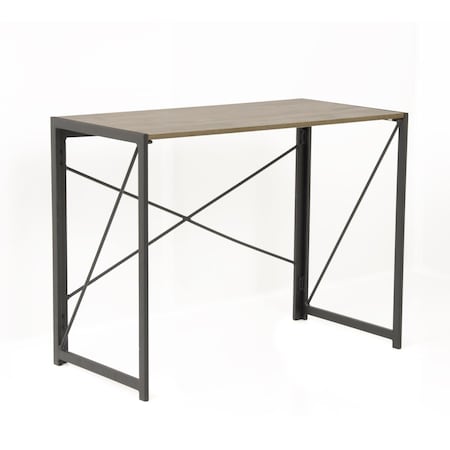 Latestluxury 30 x 39.5 x 19.5 in. No Tool Writing Desk with Metal Legs & Sewn Oak Laminate Top LA2752942